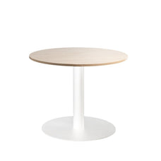 Lunar 900mm Meeting Table - White Base / Autumn Oak Top MG_LUNTBLW9_AO