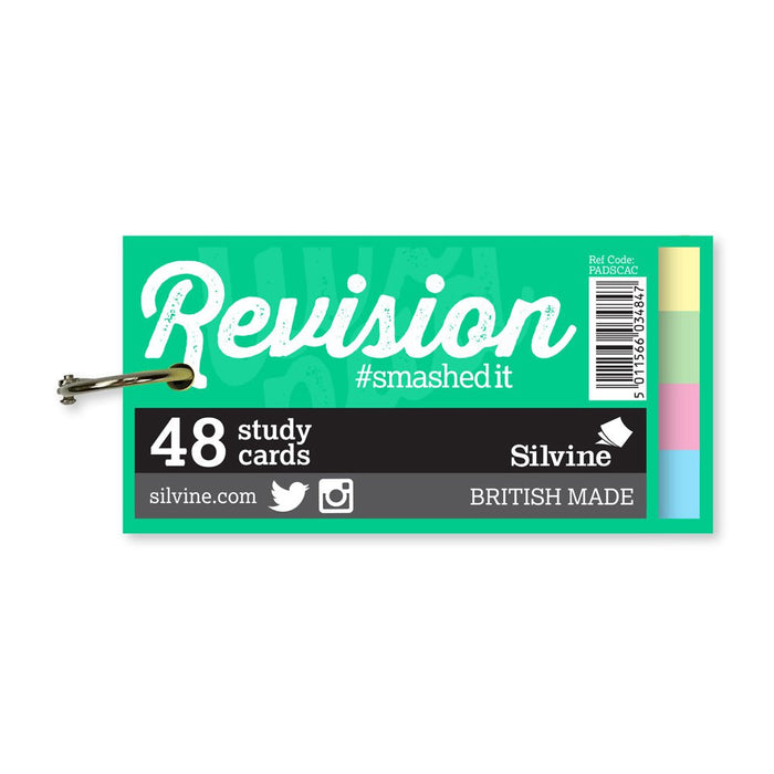 Luxpad 100mm x 50mm Assorted Colours Revision Study Cards with Binding Ring CXPADSCAC
