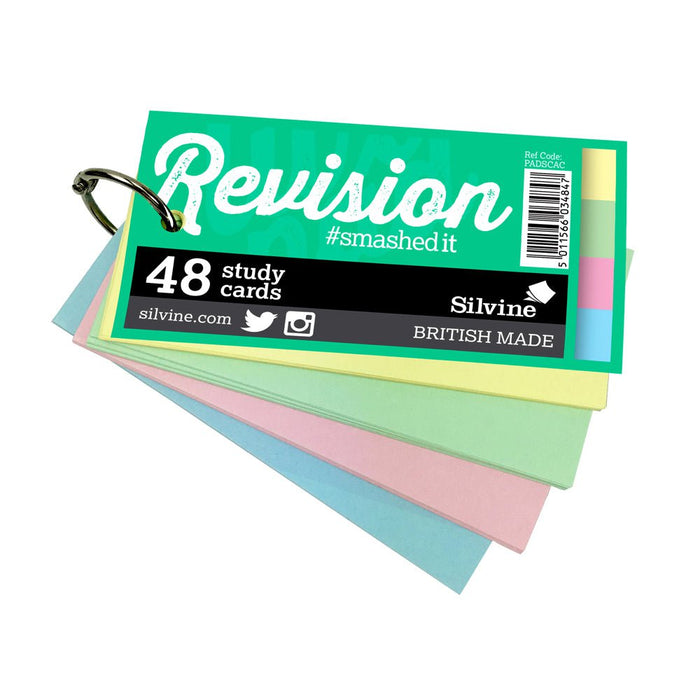 Luxpad 100mm x 50mm Assorted Colours Revision Study Cards with Binding Ring CXPADSCAC