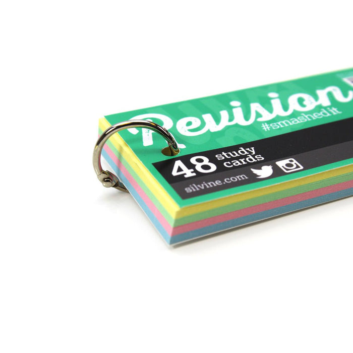 Luxpad 100mm x 50mm Assorted Colours Revision Study Cards with Binding Ring CXPADSCAC