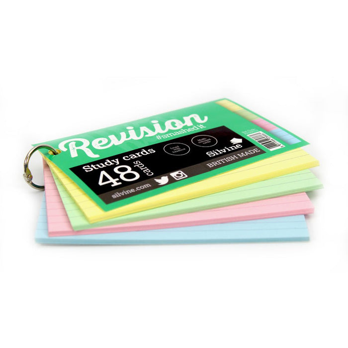 Luxpad 5"x 3" Assorted Colours Revision Study Cards with Binding Ring CXPADSC53