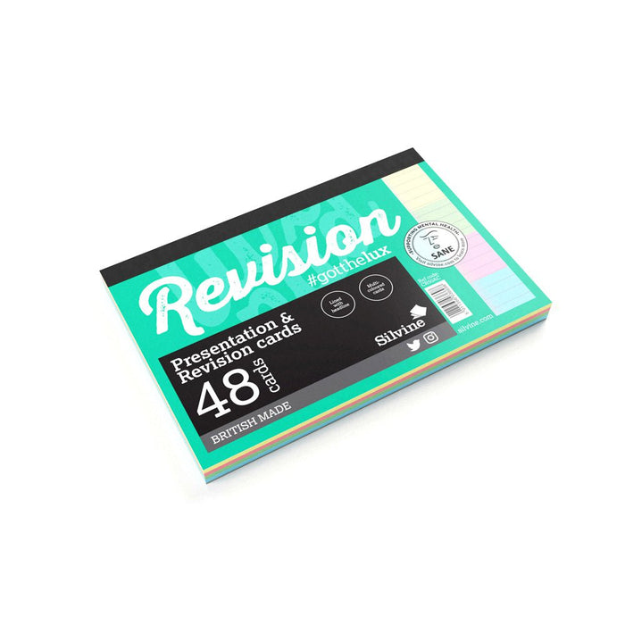 Luxpad 6" x 4" Assorted Colours Ruled Revision and Presentation Card Pad x 48 Sheets CXCR50AC