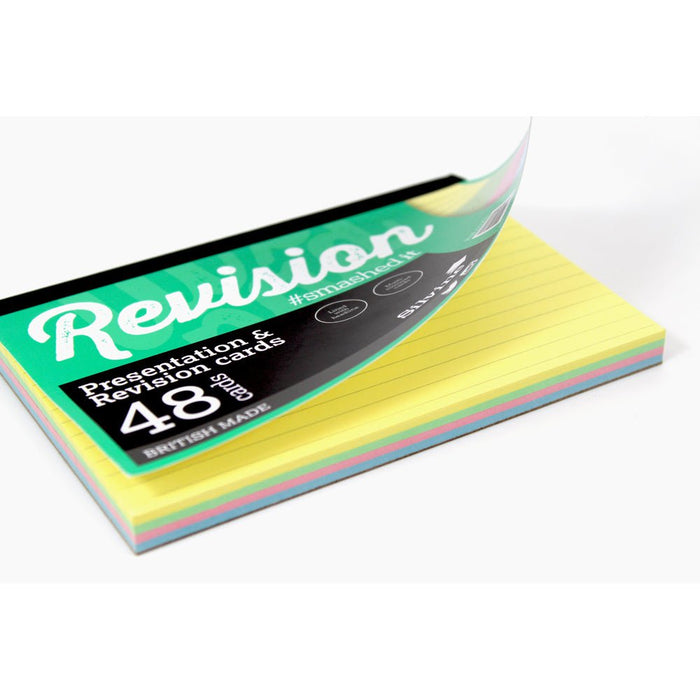 Luxpad 6" x 4" Assorted Colours Ruled Revision and Presentation Card Pad x 48 Sheets CXCR50AC