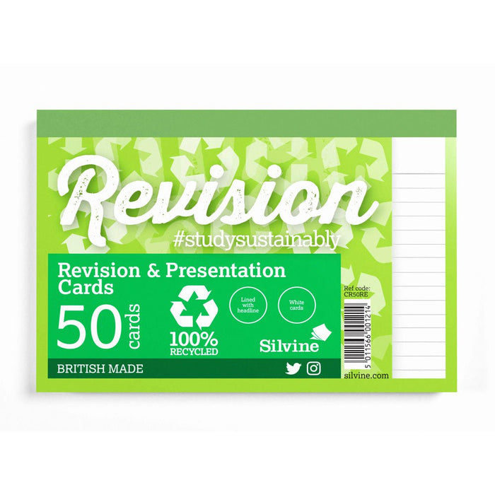 Luxpad Recycled Revision and Presentation Card Pad Ruled 6x4 White CXCR50RE