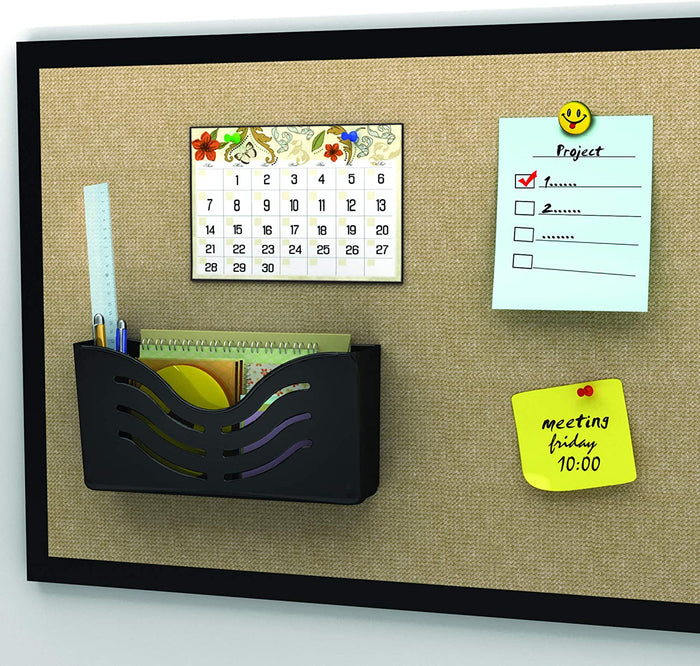 Magnetic Accessory Organiser for Whiteboards or Walls, 254mm x 127mm x 65mm, Black BV73004H-BV