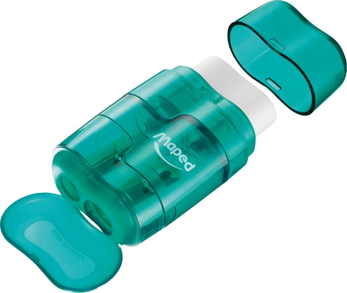 Maped Connect Translucent Sharper & Eraser, Assorted Colours AO8049210