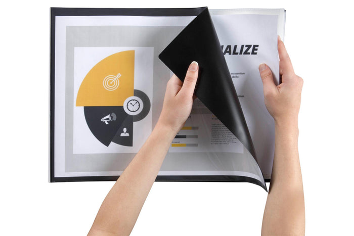 Marbig 20 Pocket A3 Non-Refillable Display Book, Insert Cover, Landscape, Black AO2018702