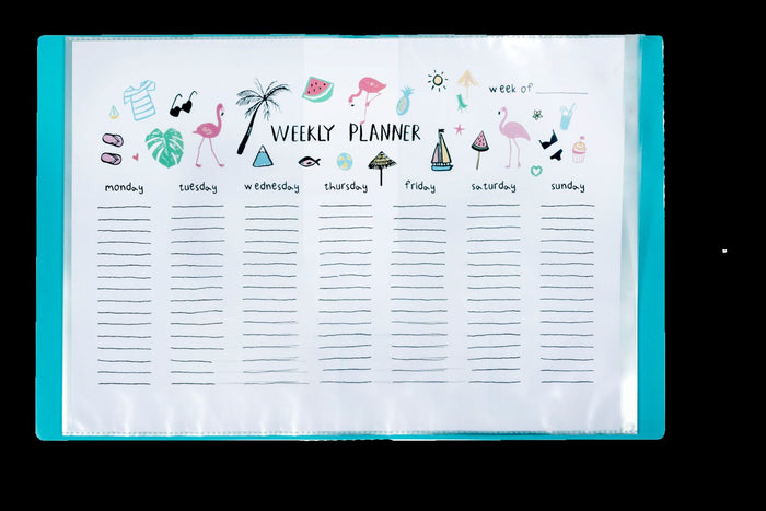 Marbig 20 Pocket A4/A3 Professional Non-Refillable Display Book, Insert Cover, Blue AO2065101