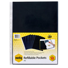 Marbig A3 Display Book Refill Pockets - (For AO2003402) AO2003600