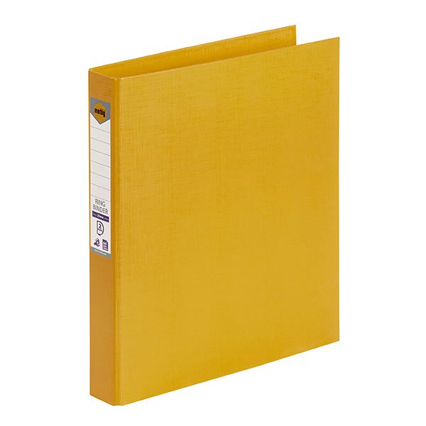 Marbig A4 2/25 Polyethylene (PE) Linen Finish Ring Binder Yellow AO5022130