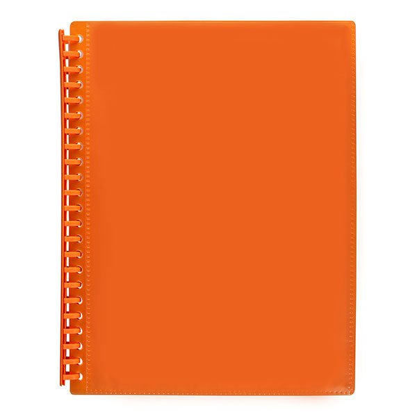 Marbig A4 20 Pocket Insertable Cover Refillable Display Book, Orange Cover AO2008506