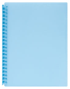 Marbig A4 20 Pocket Insertable Cover Refillable Display Book, Pastel Blue Cover AO2008601