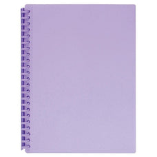 Marbig A4 20 Pocket Insertable Cover Refillable Display Book, Pastel Purple Cover AO2008619