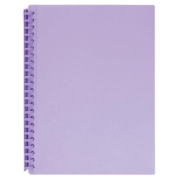 Marbig A4 20 Pocket Insertable Cover Refillable Display Book, Pastel Purple Cover AO2008619