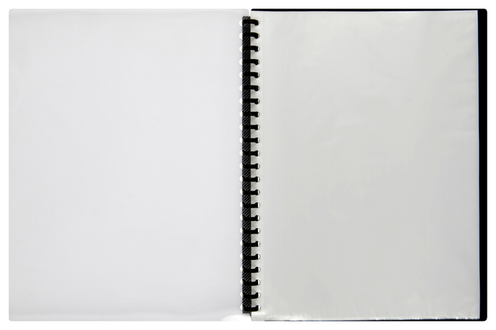 Marbig A4 20 Pocket Refillable Display Book, Clear Front, Black Backing AO2007202