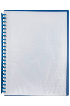 Marbig A4 20 Pocket Refillable Display Book, Clear Front, Blue Backing AO2007201