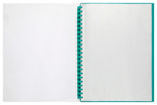 Marbig A4 20 Pocket Refillable Display Book, Clear Front, Green Backing AO2007204-DO