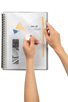Marbig A4 20 Pocket Refillable Display Book, Clear Front, Grey Backing AO2007211