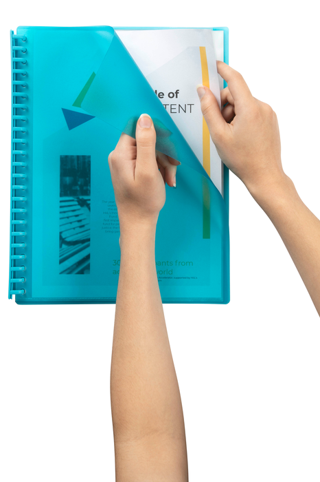 Marbig A4 20 Pocket Refillable Display Book, Translucent Marine Cover AO2007301