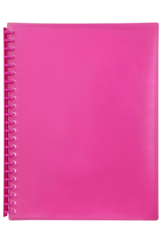 Marbig A4 20 Pocket Refillable Display Book, Translucent Pink Cover AO2007309