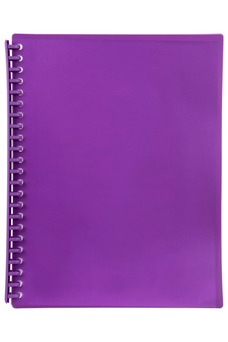 Marbig A4 20 Pocket Refillable Display Book, Translucent Purple Cover AO2007319