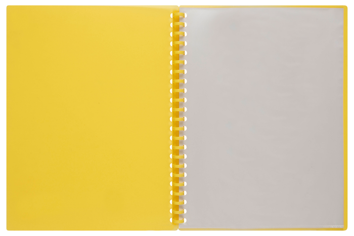 Marbig A4 20 Pocket Refillable Display Book, Translucent Yellow Cover AO2007305