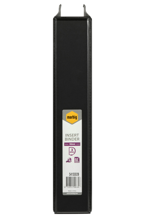 Marbig A4 3/38 Clearview Insert Cover Ringbinder - Black AO5413002B
