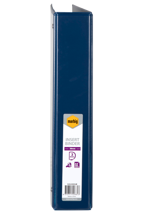 Marbig A4 3/38 Clearview Insert Cover Ringbinder - Blue AO5413001B