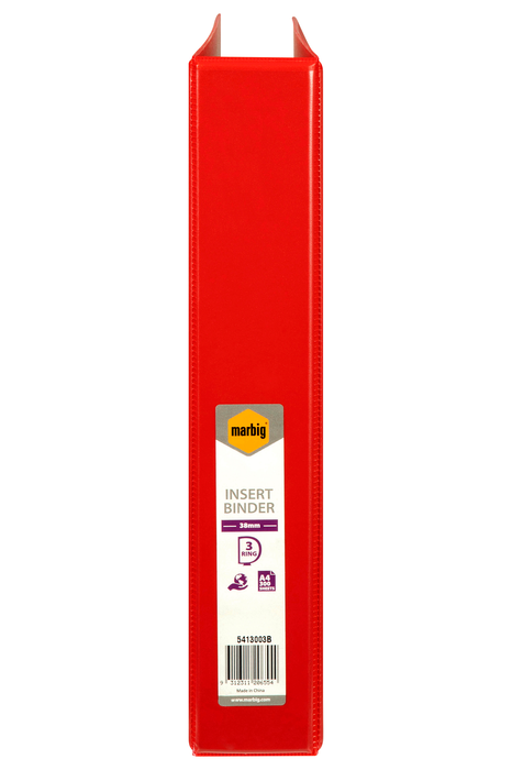 Marbig A4 3/38 Clearview Insert Cover Ringbinder - Red AO5413003B