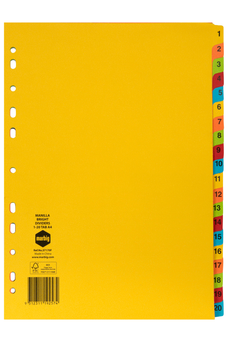 Marbig A4 Bright Cardboard Indices/Divider, 20 Tabs AO37170F