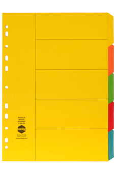 Marbig A4 Bright Cardboard Indices/Divider, 5 Tabs AO37100F