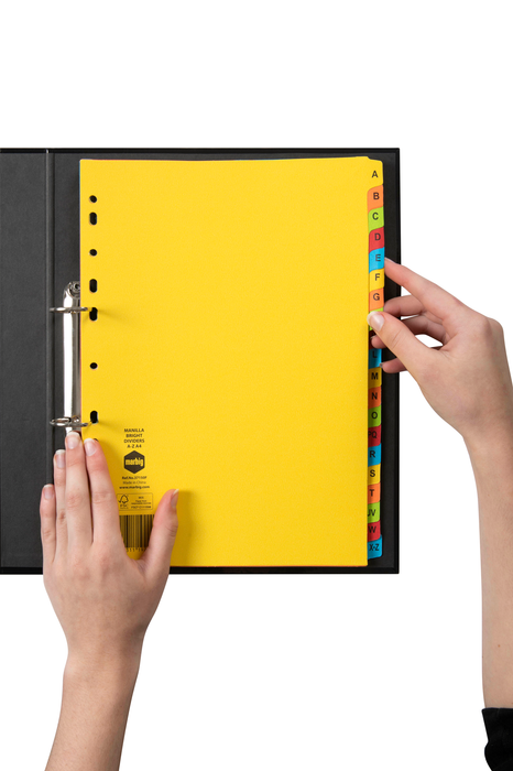 Marbig A4 Bright Cardboard Indices/Divider, A-Z AO37150F