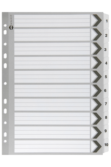 Marbig A4 Cardboard Indices/Divider, 10 Tab, Black/White AO35117F