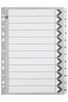 Marbig A4 Cardboard Indices/Divider, 10 Tab, Black/White AO35119F