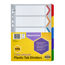 Marbig A4 Cardboard Indices/Divider, 5 Tabs AO35011F
