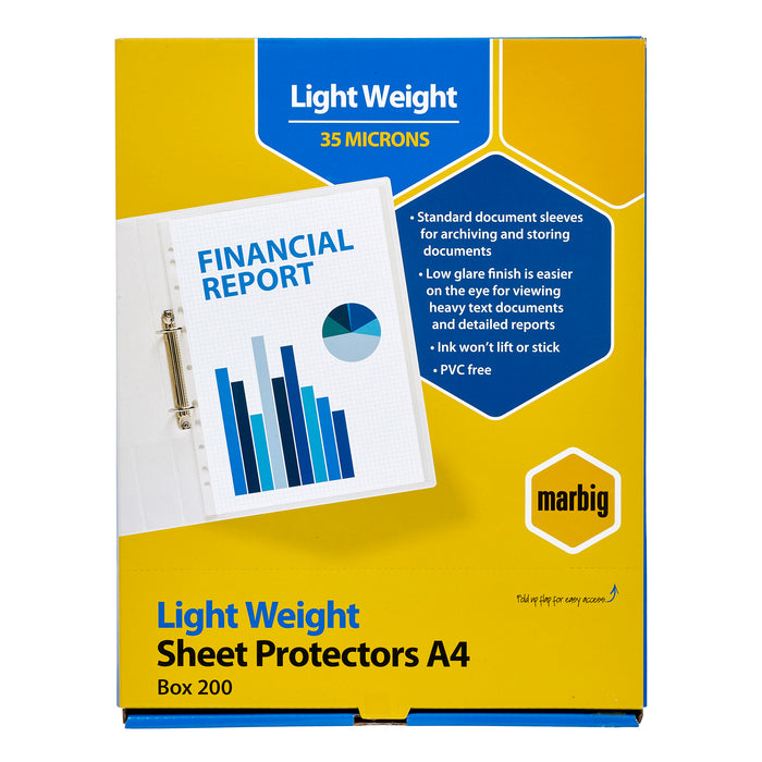 Marbig A4 Copysafe Clear Pockets 200's pack AO25158