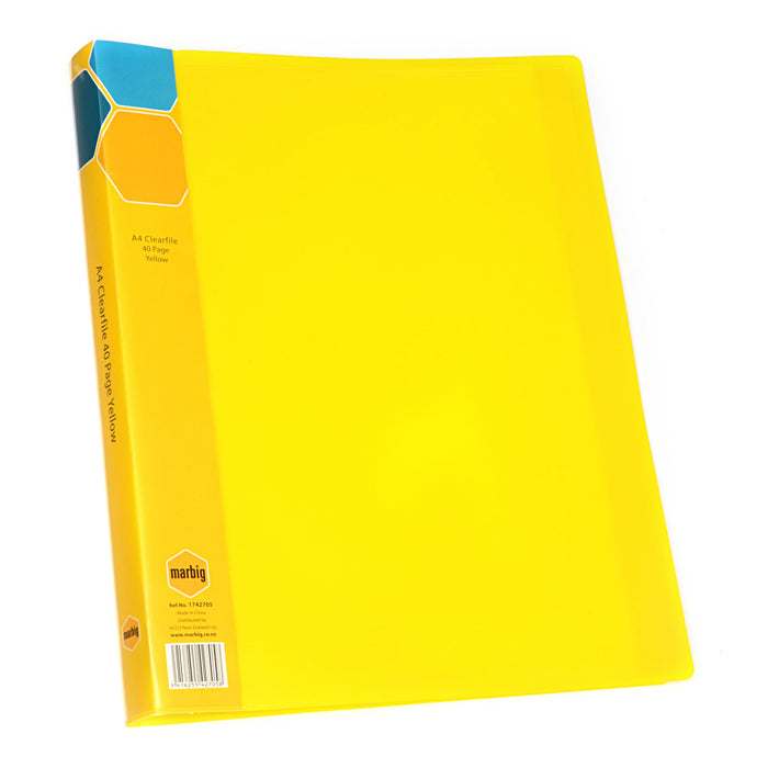 Marbig A4 Display Book 40 pocket Yellow AO1742705