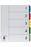 Marbig A4 Extra Wide Clear Polypropylene Indices/Divider, 5 Tabs AO36100