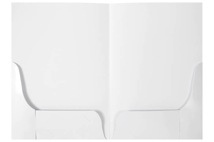 Marbig A4 Gloss Double Pocket Presentation Folders, White, Pack of 10 AO1104108