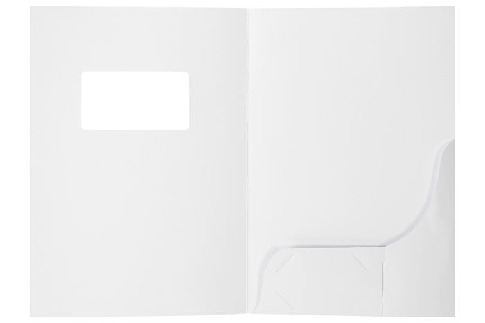 Marbig A4 Gloss Presentation Folders with Window, White, Pack of 10 AO1104208