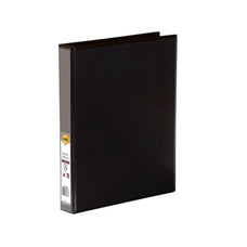 Marbig A4 Insert Cover Ring Binder, 25mm 4 D Rings, Black AO5404002B