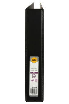 Marbig A4 Insert Cover Ring Binder, 38mm 2 D Rings, Black AO5412002B