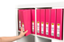 Marbig A4 Insert Cover Ring Binder, 38mm 2 D Rings, Pink AO5412009