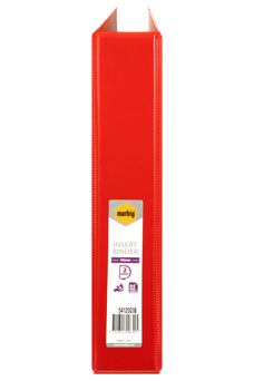 Marbig A4 Insert Cover Ring Binder, 38mm 2 D Rings, Red AO5412003B