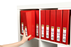 Marbig A4 Insert Cover Ring Binder, 38mm 2 D Rings, Red AO5412003B