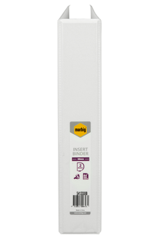 Marbig A4 Insert Cover Ring Binder, 38mm 2 D Rings, White AO5412008B