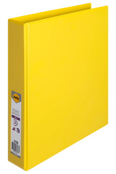 Marbig A4 Insert Cover Ring Binder, 38mm 2 D Rings, Yellow AO5412005