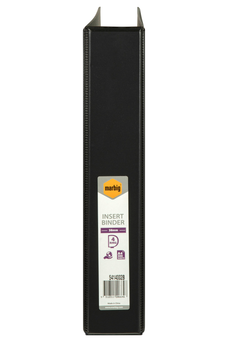 Marbig A4 Insert Cover Ring Binder, 38mm 4 D Rings, Black AO5414002B