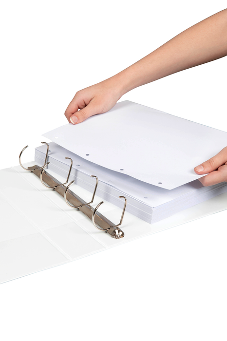 Marbig A4 Insert Cover Ring Binder, 38mm 4 D Rings, White AO5414008B