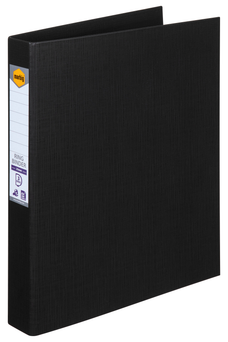 Marbig A4 PE Linen 25mm 3D Ring Binder, Black AO5023102